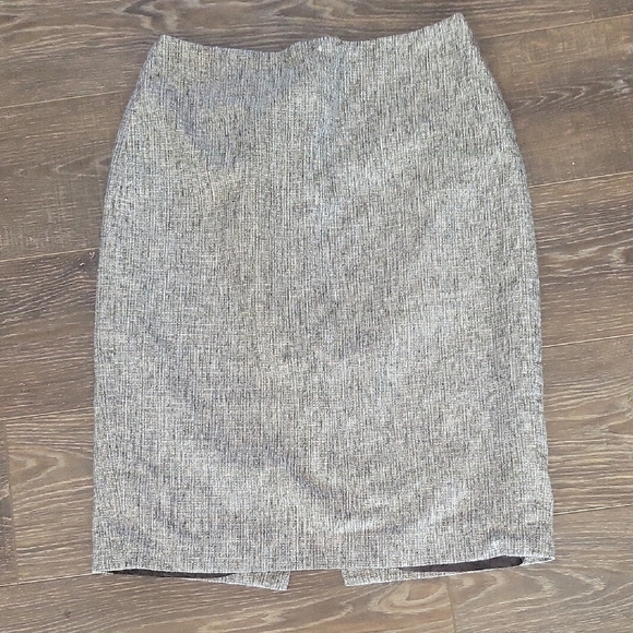 Ellen Tracy Made For Saks Fifth Avenue Brown Tan Tweed Lined Zip Pencil Skirt - Picture 1 of 5